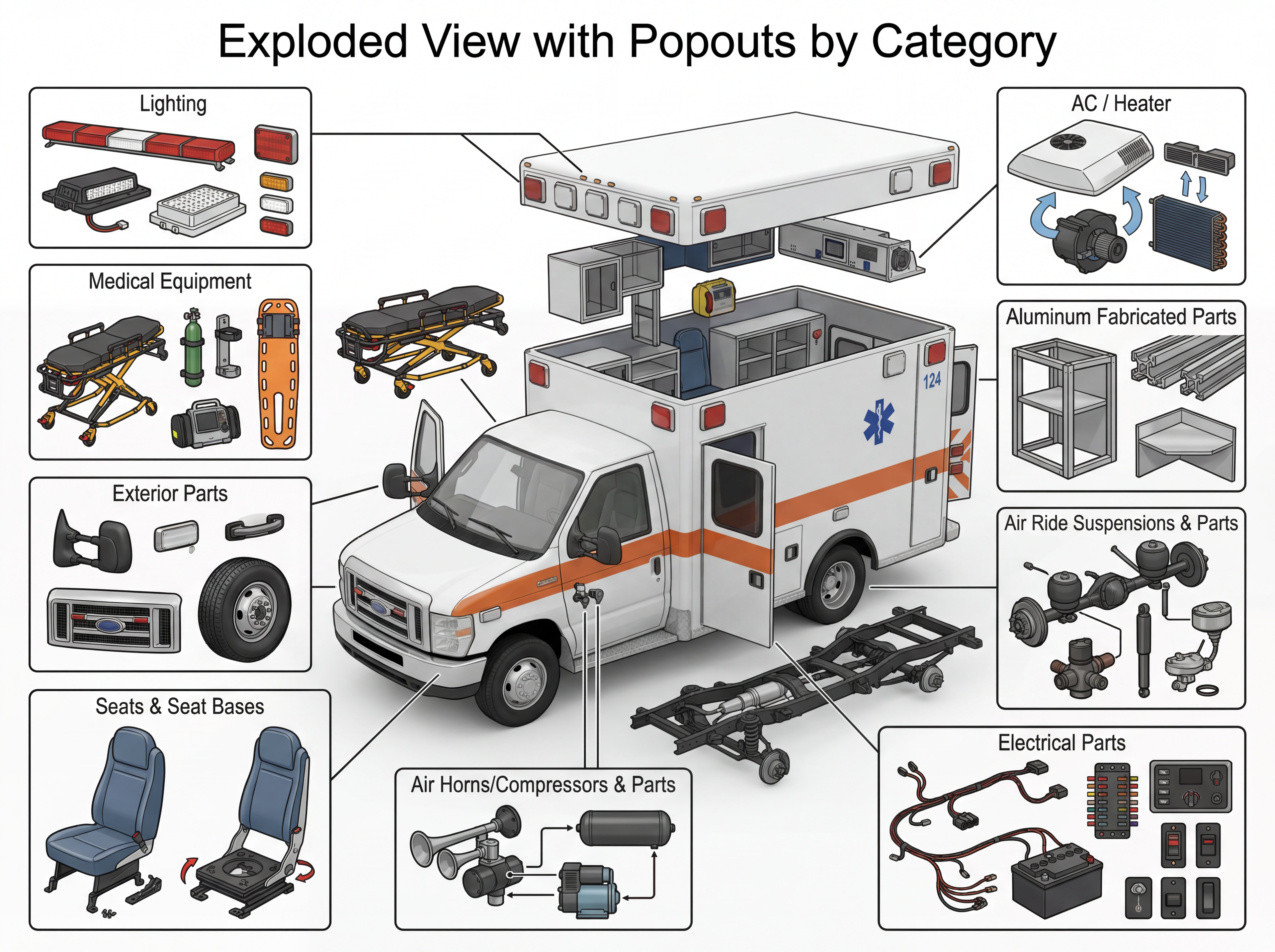 Ambulance Replacement Parts for all brands of Ambulances