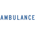 6" AMBULANCE, Blue w/ White Reflective Border