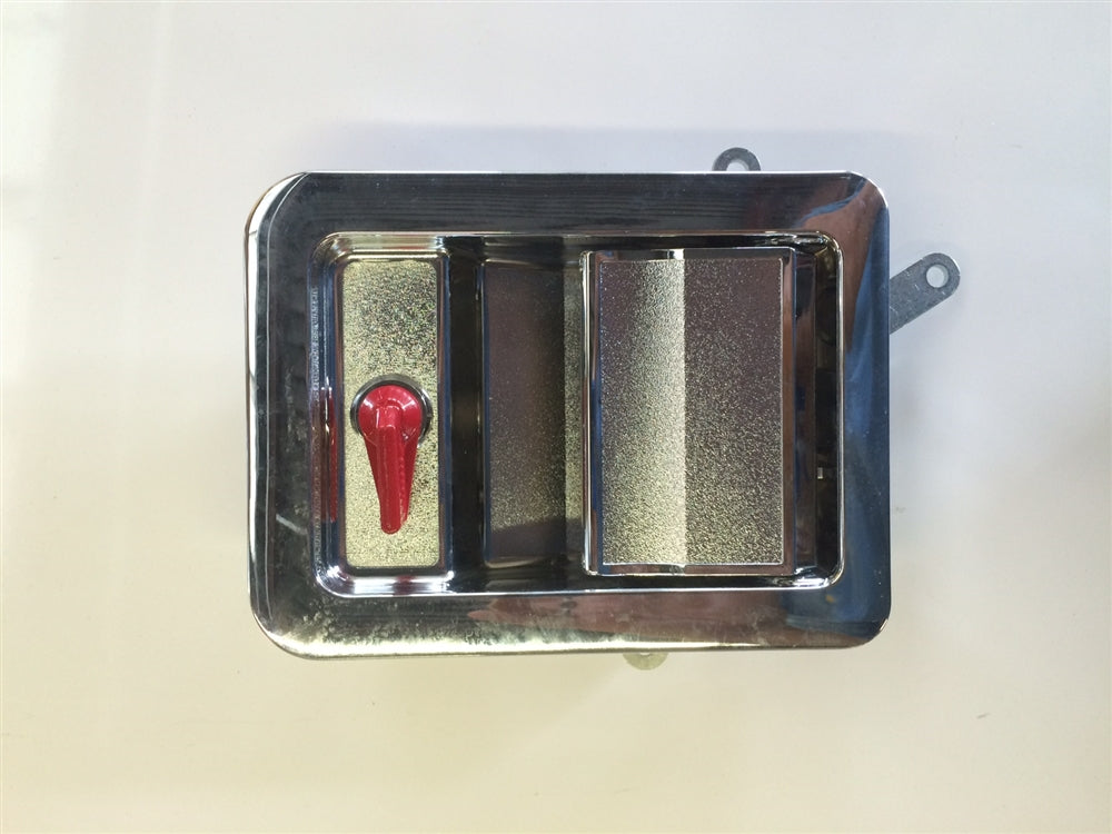 Tri-Mark Paddle Handle, Chrome, Interior, Red Thumb Latch