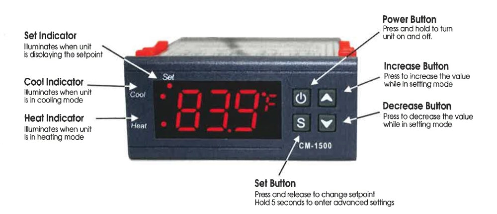 Digital Thermostat w/ faceplate - Hoseli-CM1500