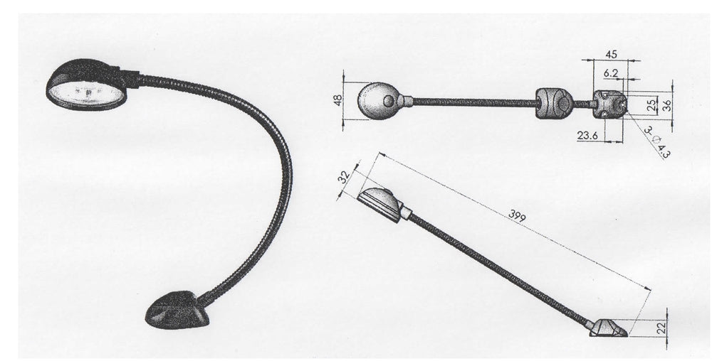 LED Gooseneck Light, 16" - IT-ZY-517-16LED