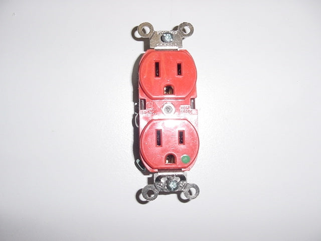 125V Duplex Receptacle, Lighted, Hospital Grade - RX-LEV-8200HLR