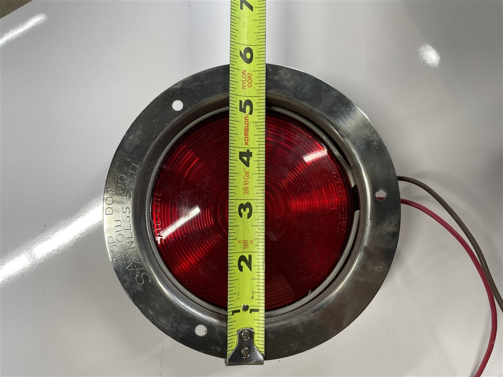 4" Round Flange Mount Lights, Red - SALE-4-Round-Red-flanged