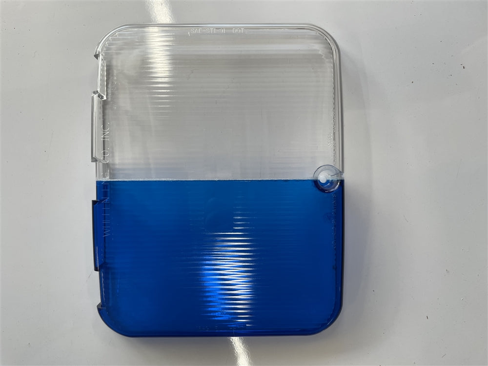 Whelen 9E Blue/Clear split lens - SALE-9E-Blue-Clear