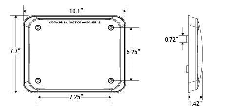 TecNiq K90 Chrome Flange (9 x 7) - TEC-K90-1C00-1