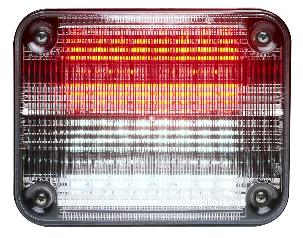 Whelen 900 Series Linear Super Red/Clear Split LED, Clear Lens - W 90RC5FCR